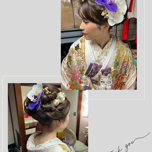 №73】《胡蝶蘭の髪飾り》結婚式/成人式/和装/卒業式/袴/振袖/ヘッド 