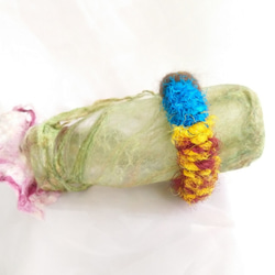 羊毛氈&Sari thread的美麗相遇-異國風/民族風手環（可微調式） 第2張的照片
