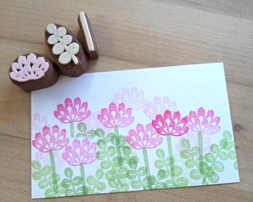 消しゴムはんこ　お花のリース　在庫確認お願いします 03f73123fccddbb24d8cc47a881ceb