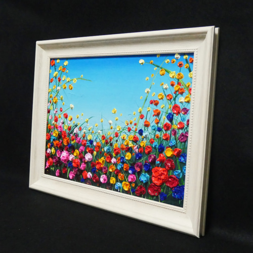 油絵 油彩 油彩画 絵 絵画【野生のお花畑】 絵画 HR 通販