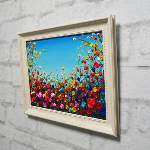 油絵 油彩 油彩画 絵 絵画 【野生のお花畑】B4 油絵 油彩 油彩画 絵 絵画【野生のお花畑】 絵画 HR 通販