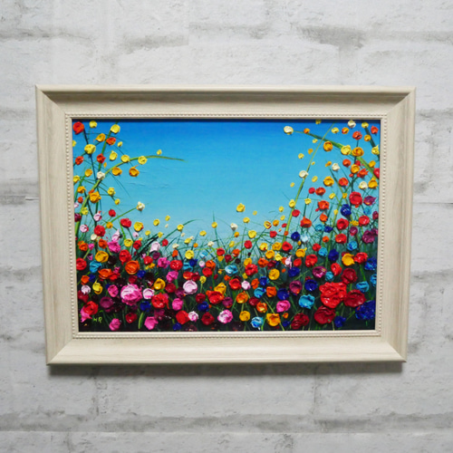 油絵 絵画 【野生のお花畑】 油絵 油彩 油彩画 絵 絵画【野生のお花畑】 絵画 HR 通販