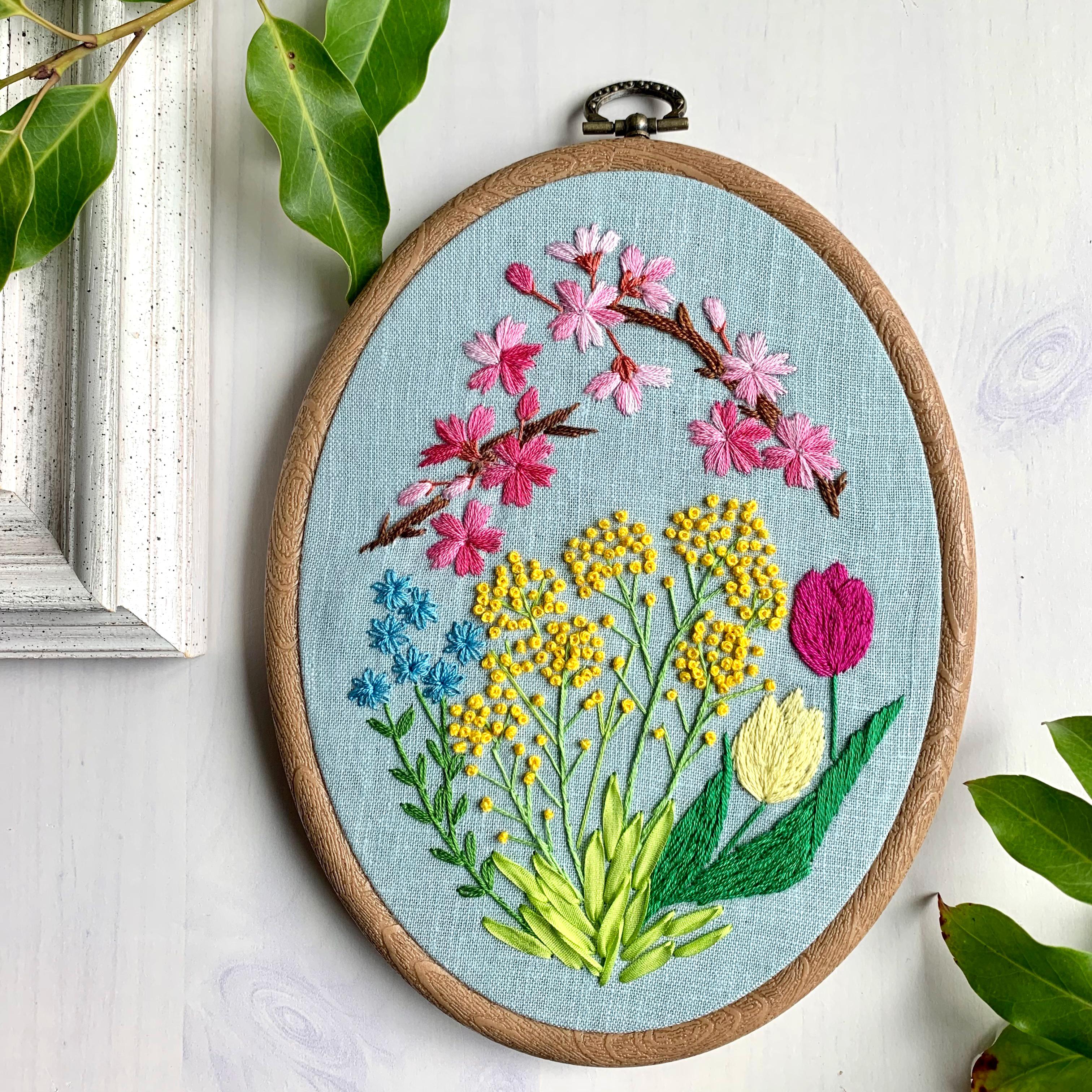 《受注製作》春爛漫タペストリー　桜&菜の花　チューリップ