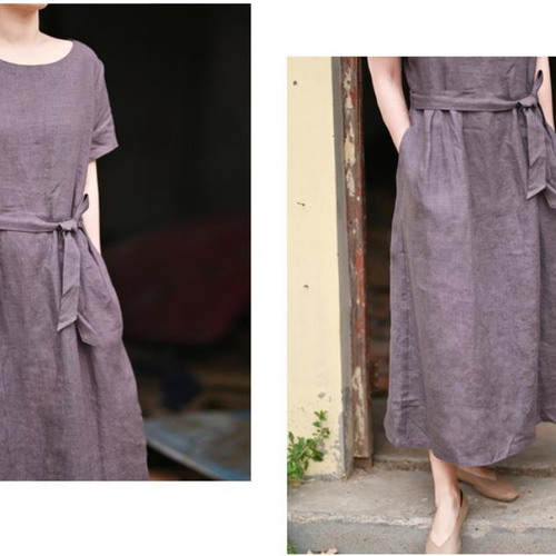 受注製作】リネン生地 オーダーメイドワンピース サイズ・豊富な色から  