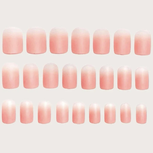 N42》既成ネイルチップ24枚セット オレンジマット グラデーション