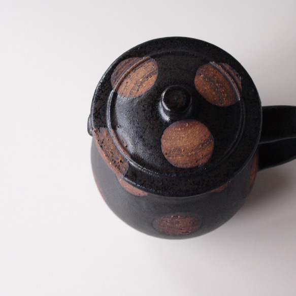 コーヒードリッパー＆ピッチャー　 黒　ドット　陶器 6枚目の画像