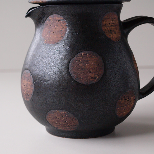 コーヒードリッパー＆ピッチャー　 黒　ドット　陶器 8枚目の画像