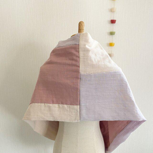 ♡櫻花和春天的顏色♡母親節推薦♡使用日本製造的優質紗布的拼布圍脖♡3色混搭（桃色、粉色、薰衣草色） 第5張的照片