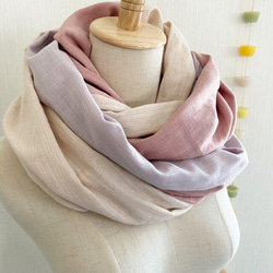 ♡櫻花和春天的顏色♡母親節推薦♡使用日本製造的優質紗布的拼布圍脖♡3色混搭（桃色、粉色、薰衣草色） 第4張的照片