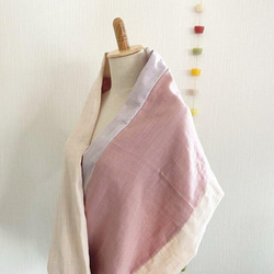 ♡櫻花和春天的顏色♡母親節推薦♡使用日本製造的優質紗布的拼布圍脖♡3色混搭（桃色、粉色、薰衣草色） 第11張的照片