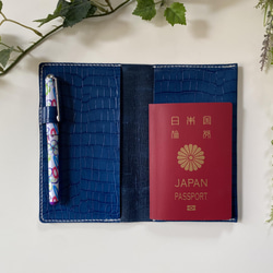 レイコ様オーダーのお品♡シンプル通帳・パスポート収納ケース⭐︎ビリジアンブルー♬ 1枚目の画像