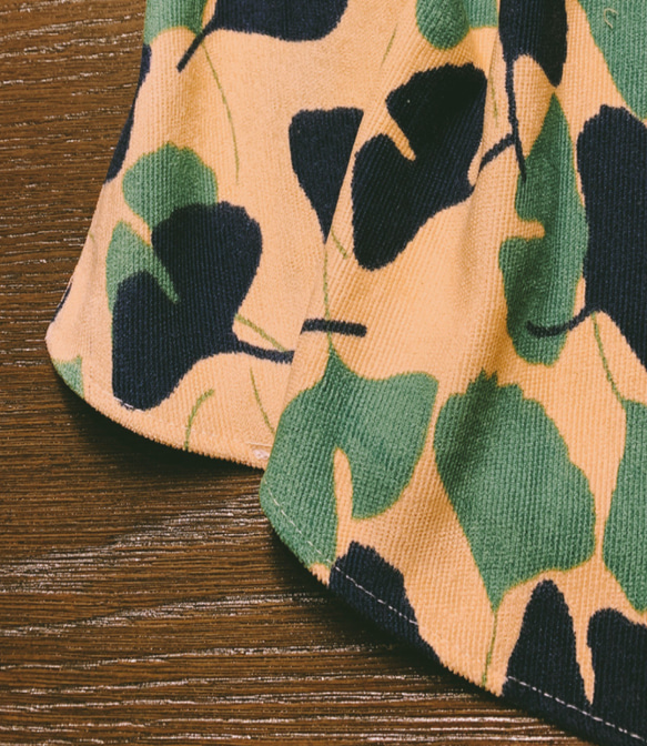 イチョウ葉のサスペンダースカート~厚手コーデュロイドレス~ワンピース 6枚目の画像