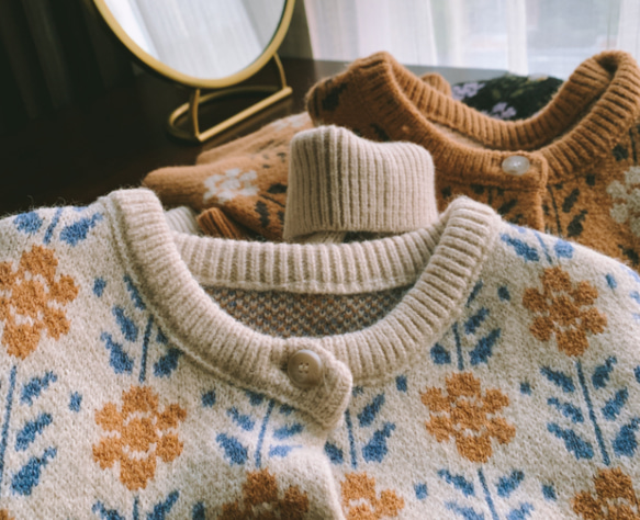 暖かくセーターニットカーディガン~厚手セーター~ラウンドネックセーターコート 3枚目の画像