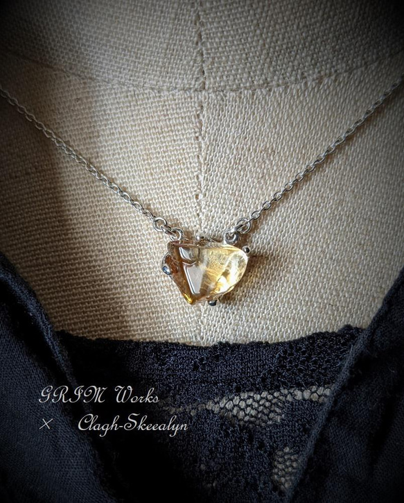 【GRIM Works】～巡り会い～｜Citrine｜シトリン原石タンブルストーン｜Silver925製｜黄水晶｜1点物 2枚目の画像