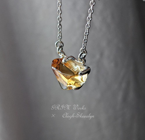 【GRIM Works】～巡り会い～｜Citrine｜シトリン原石タンブルストーン｜Silver925製｜黄水晶｜1点物 1枚目の画像