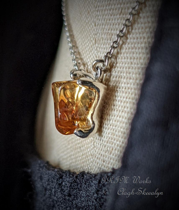 【GRIM Works】～巡り会い～｜Citrine｜シトリン原石タンブルストーン｜Silver925製｜黄水晶｜1点物 10枚目の画像