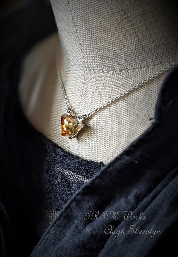 【GRIM Works】～巡り会い～｜Citrine｜シトリン原石タンブルストーン｜Silver925製｜黄水晶｜1点物 13枚目の画像