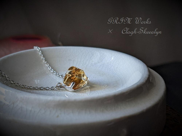 【GRIM Works】～巡り会い～｜Citrine｜シトリン原石タンブルストーン｜Silver925製｜黄水晶｜1点物 14枚目の画像