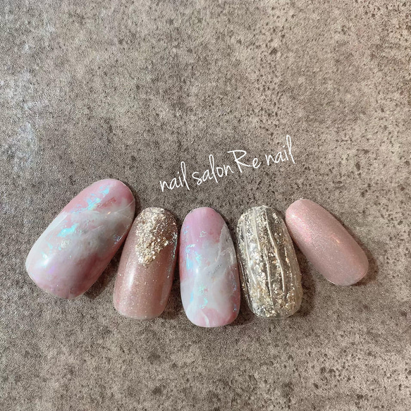 ネイル ネイルチップオーダー ネイルチップ ニュアンス 天然石 風