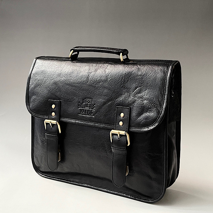 3way英国デザイン牛革かばんValiseキャンパス ブラックBuff