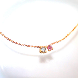 k10 + k18gp Blue Sapphire & Diamond Necklace 2枚目の画像