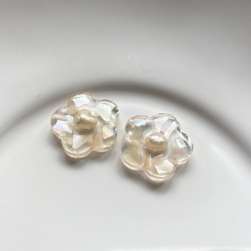 桜吹雪のピアス イヤリング ヘアゴム ハンドメイド レジン キッズ 