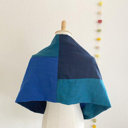 ♡美麗的顏色，海，天空，藍色混合，高品質日本紗布拼接圍脖♡3色混合（海軍，藍色，孔雀） 第3張的照片