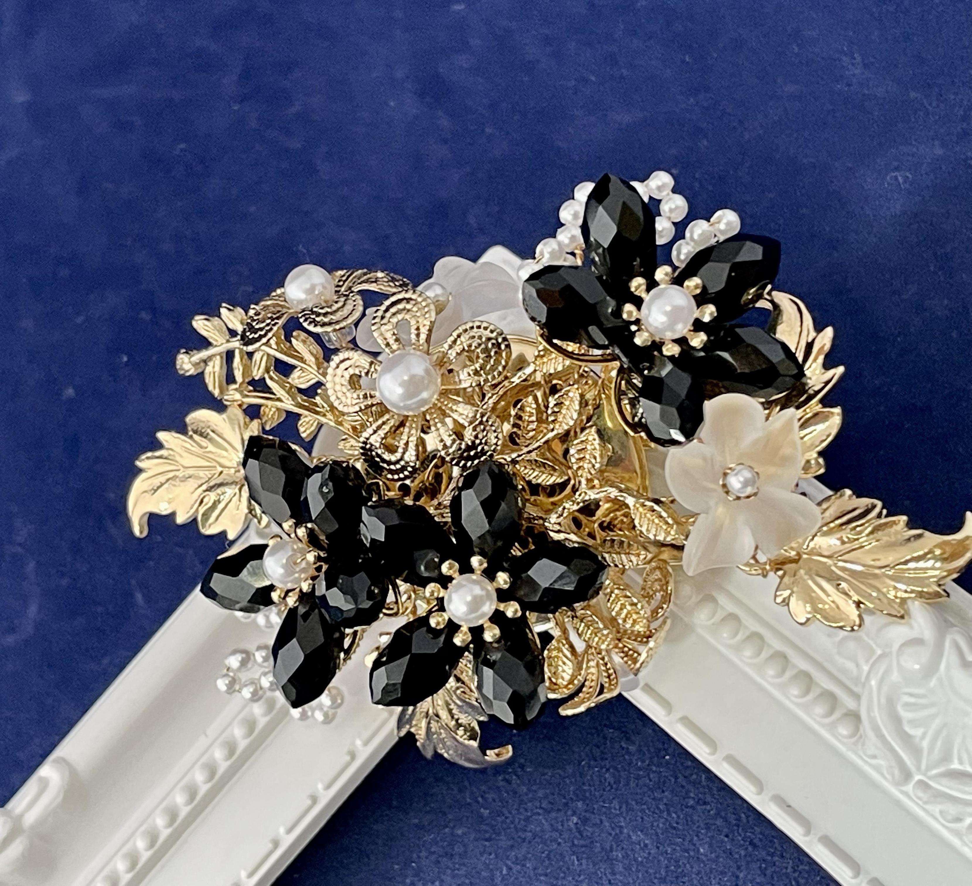 煌黒花束ブローチ　Creema限定