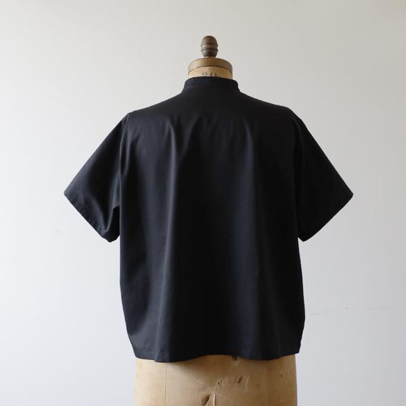 ⁑ラスト２。ＳＡＬＥ『花ボタンゆったりシャツ ジャケット』上質コットン１００％ カンフー ブラック 黒 A51 11枚目の画像