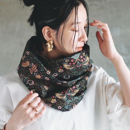 簡単にオシャレしたい！春用 薄手 二重巻き リネン スヌード moda 