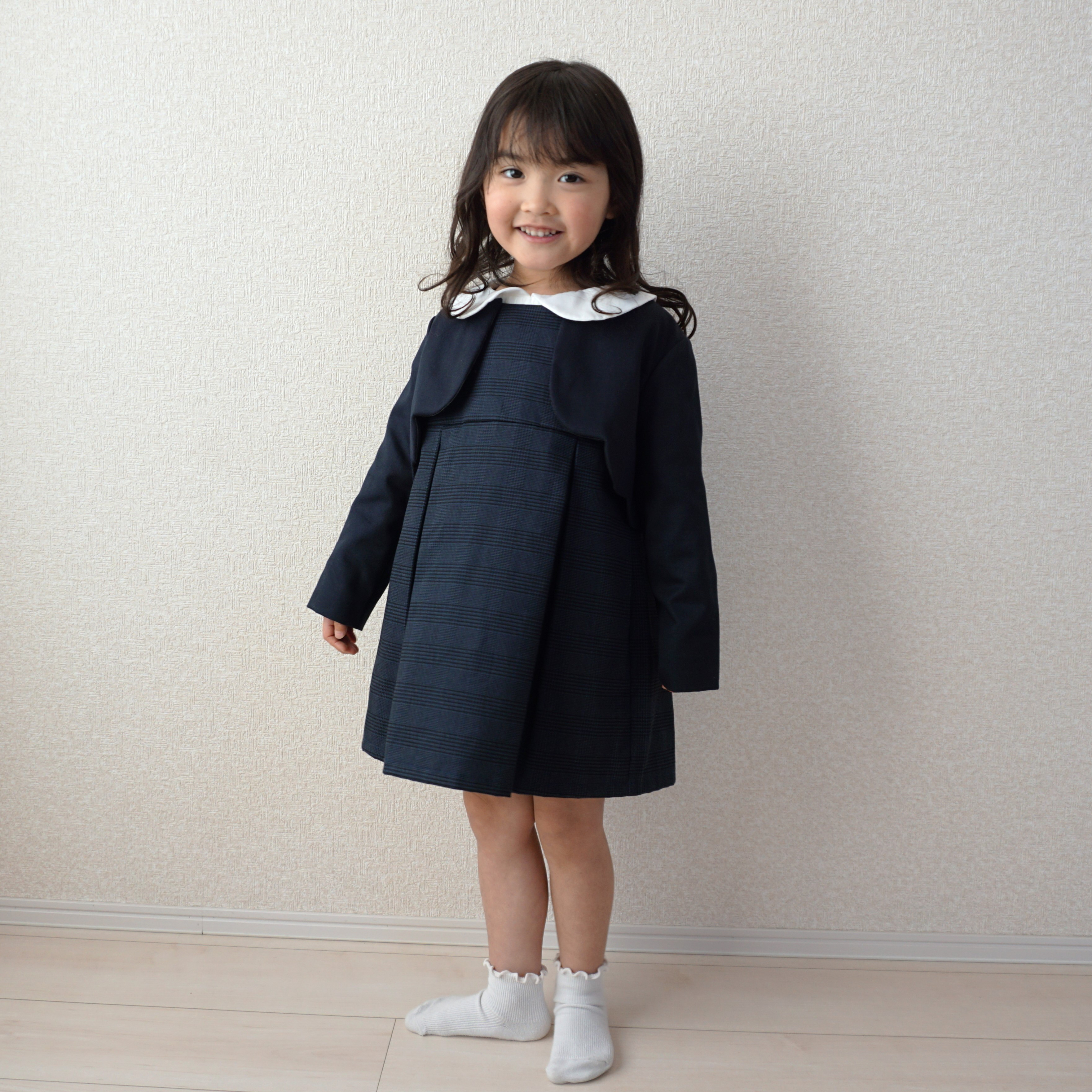 [入園入学]フォーマルワンピース　セット　ネイビー