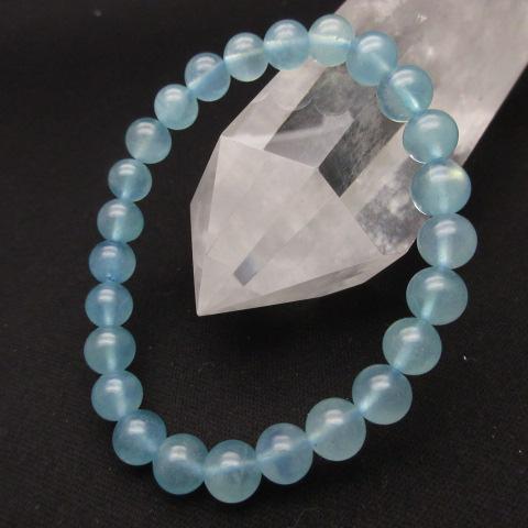 【高品質】/【アクアマリンブレスレット】/size(15.5㎝)/ミントブルー/モザンビーク産/3月誕生石/832t6