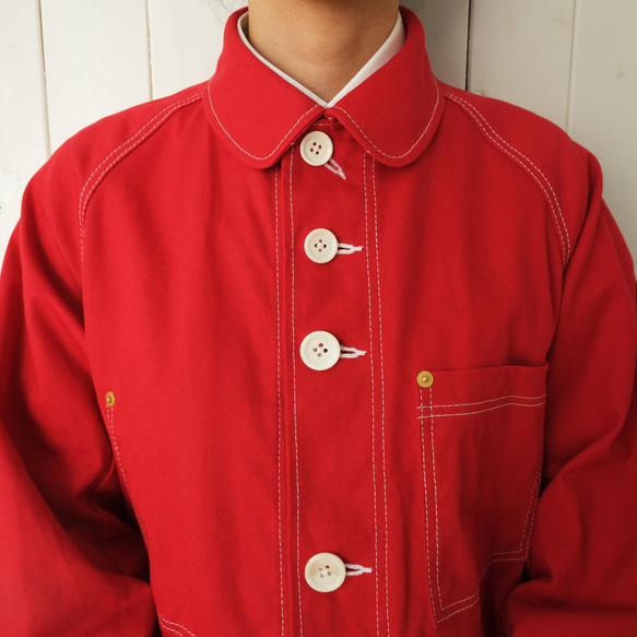 french work coat　red 第9張的照片