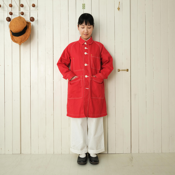 french work coat　red 第4張的照片