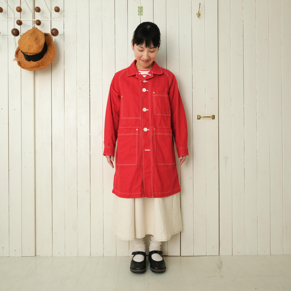 french work coat　red 第7張的照片