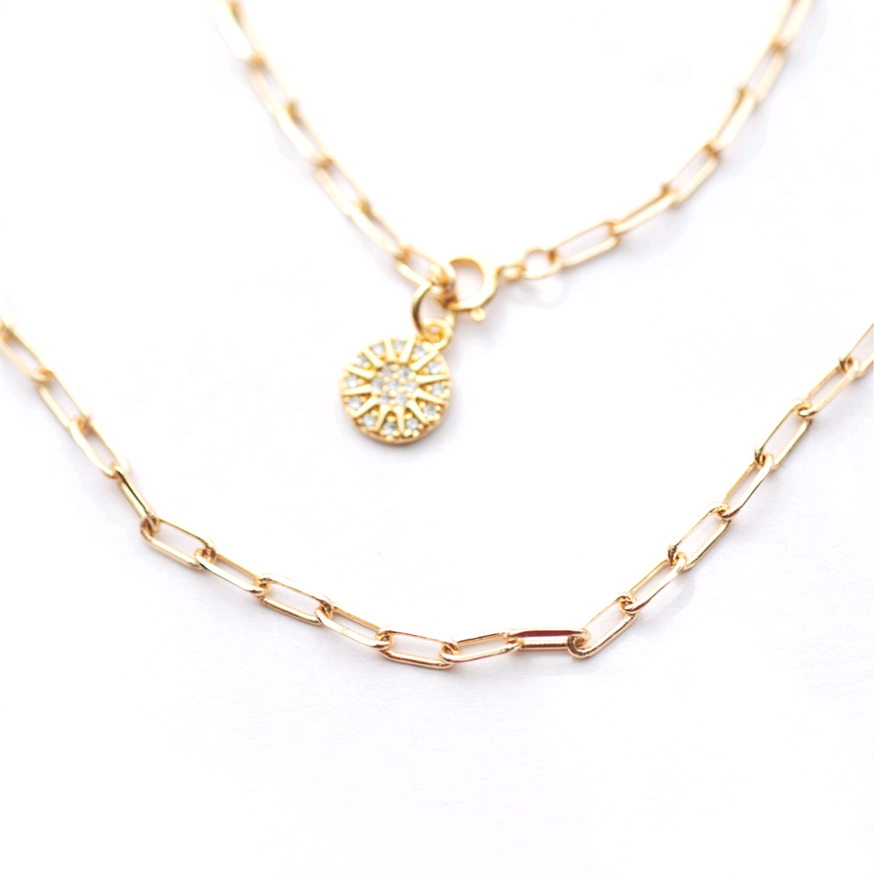 人気【再販10超】太陽モチーフコインネックレス【14kgf/サージカルステンレス】Y 字◇アレルギー対応ロングチェーン