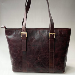 【限量產品】英倫設計牛皮包Valise Wide Tote Vintage Brown II 第4張的照片