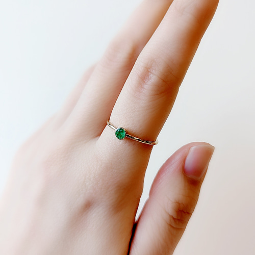 エメラルドリング 天然石 天然石リング アクセサリー シンプルリング
