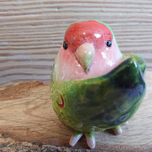 コザクラインコ ノーマル インコ ラブバード 一輪挿し 花入れ