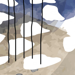 アートポスター 北欧モダン ネイビー&ベージュ 抽象ライン 3枚セット 8枚目の画像