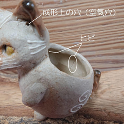 陶器猫　猫　ミニフラワーポット　ミモザ　フラワーアレンジメント　H325 5枚目の画像