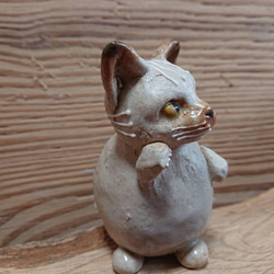 陶器猫　猫　ミニフラワーポット　ミモザ　フラワーアレンジメント　H325 6枚目の画像