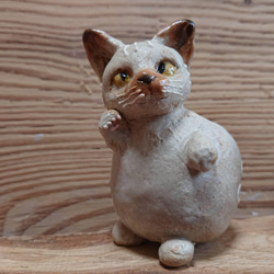 陶器猫　猫　ミニフラワーポット　ミモザ　フラワーアレンジメント　H325 15枚目の画像