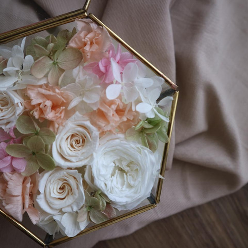 プリザーブドフラワー】春のリングピロー プリザーブドフラワー Yuki