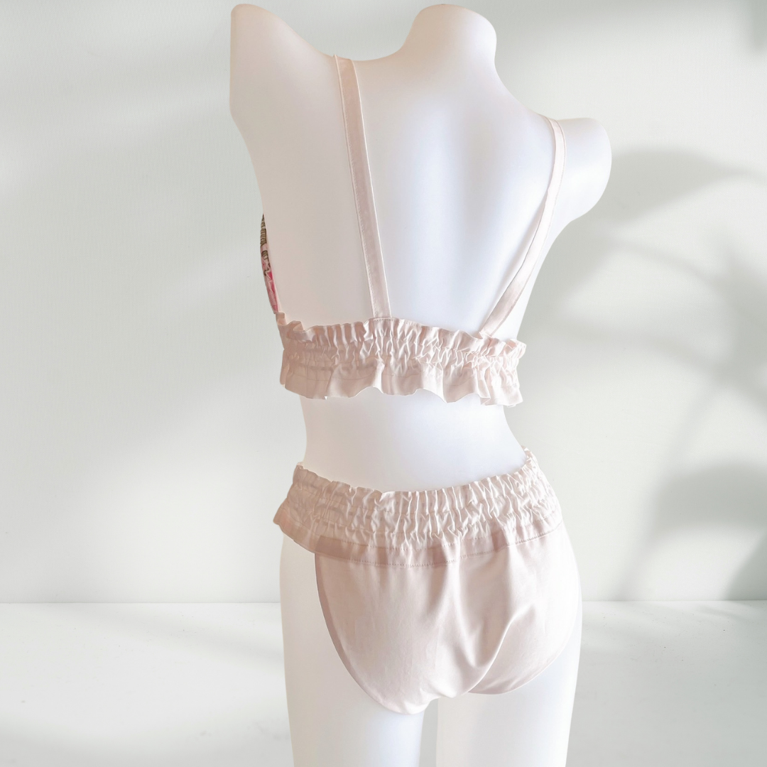 国産綿100％生地*ルナふんどしパンツ＆ブラセット*カリーヌ*ショーツ*ストレスフリー*ハンドメイド*プレゼント