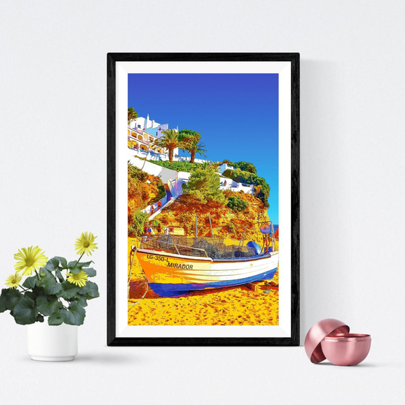 【アートポスター】ポルトガル カルヴォエイロの漁船（作品No.328） 1枚目の画像