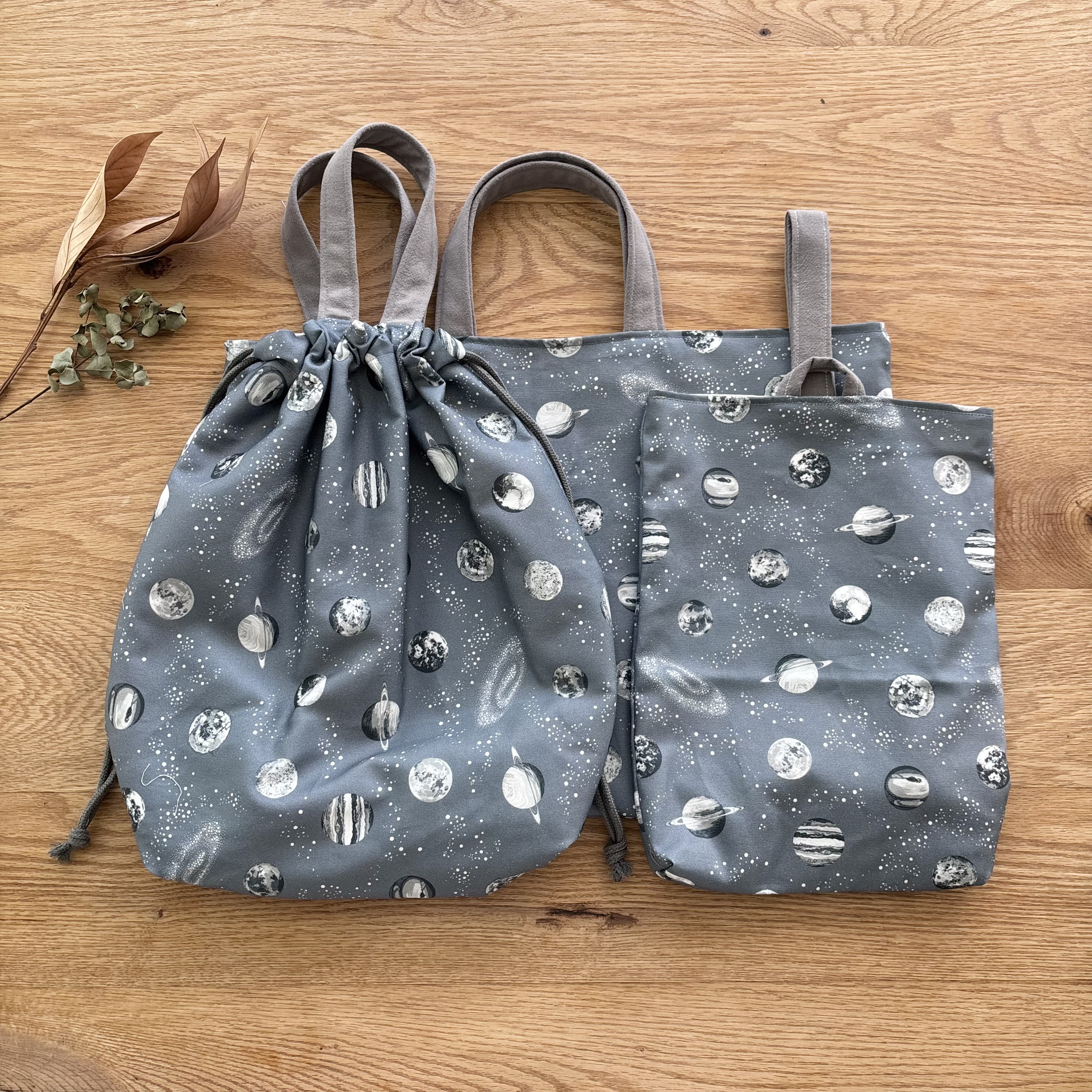 【単品可】【柄9種】3点セット/入園入学うわばき入れ、体操着入れ、レッスンバッグ