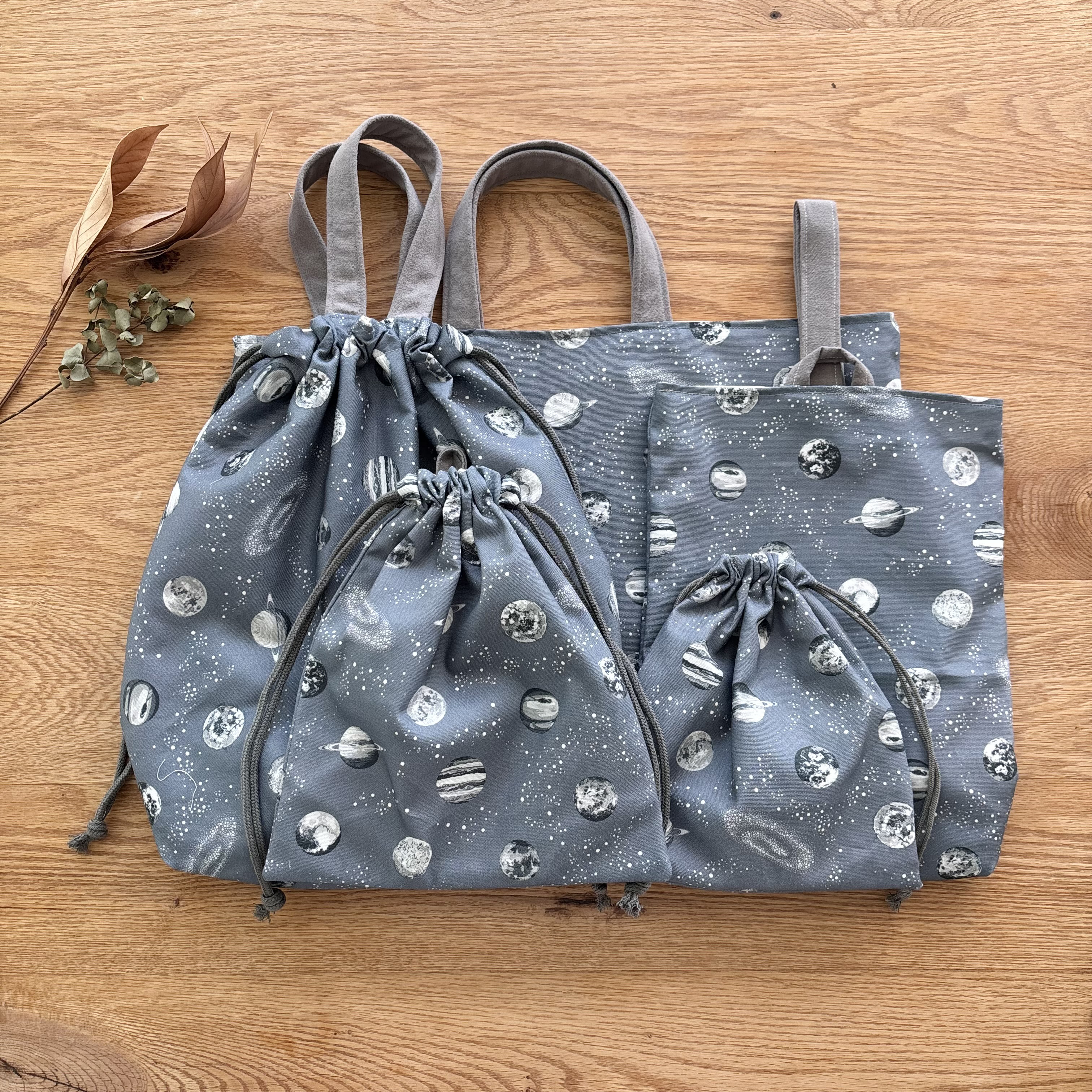 【単品可】【柄9種】5点セット/コップ袋、給食袋、うわばき入れ、体操着入れ、レッスンバッグ