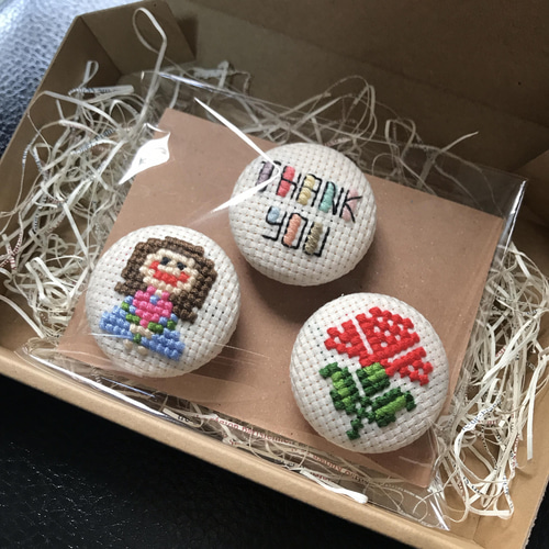 送料無料】母の日❣️ラッピング無料‼︎❣️刺繍マグネットセット 