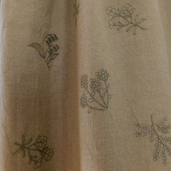 コットンビエラ花刺繡のガウチョパンツ・ベージュブラウン 2枚目の画像